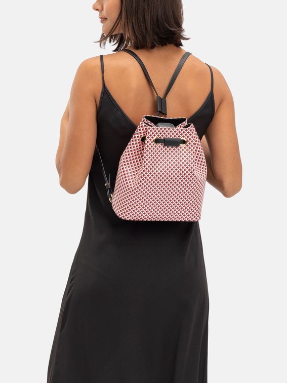 Stampa su zaino con coulisse in vera pelle di Nappa