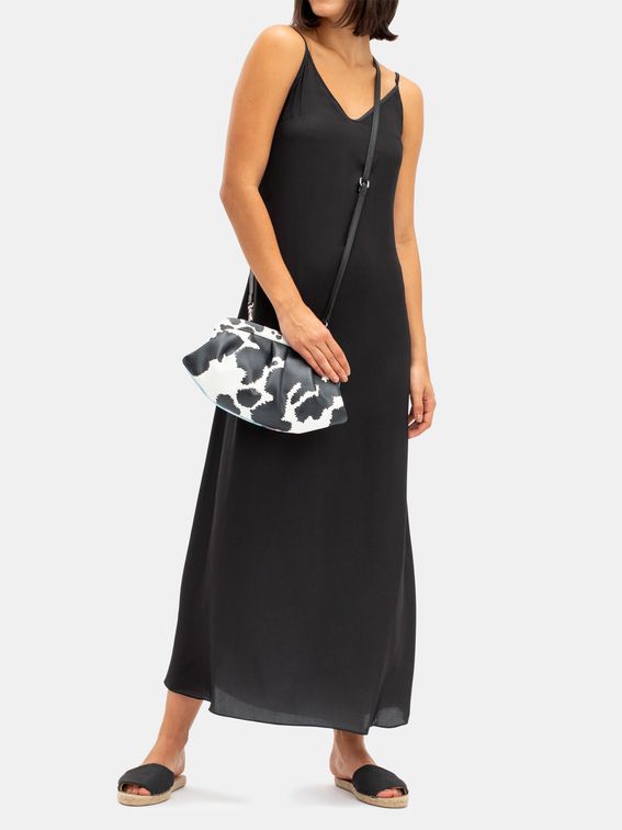 Custom pleated crossbody bag with strap