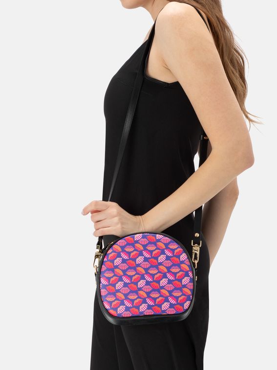 custom leather circle bag