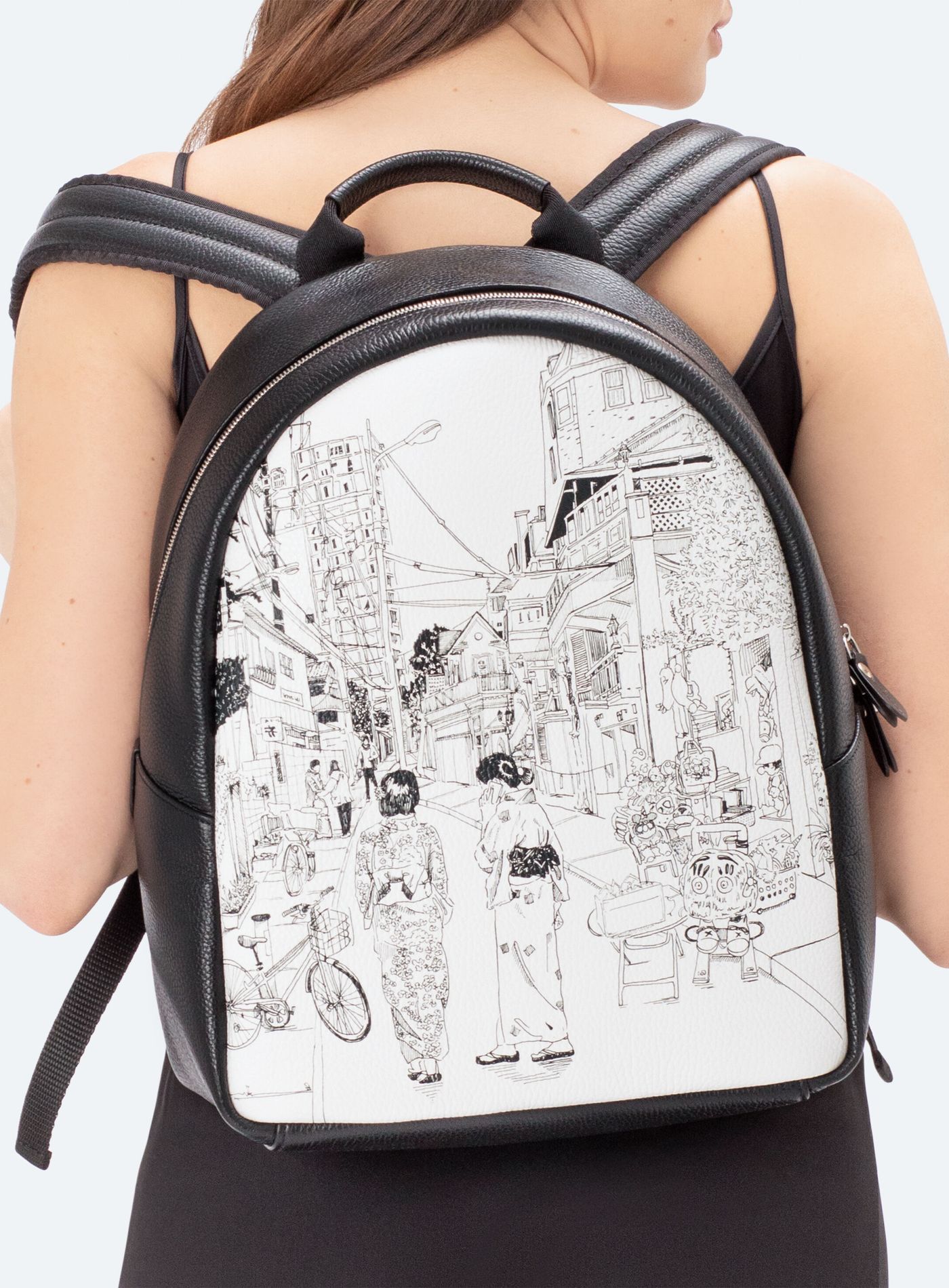 custom leather backpack singapore Leather-Canvas with Fur Flap, You can Redesign-Customize the item Built for those who move