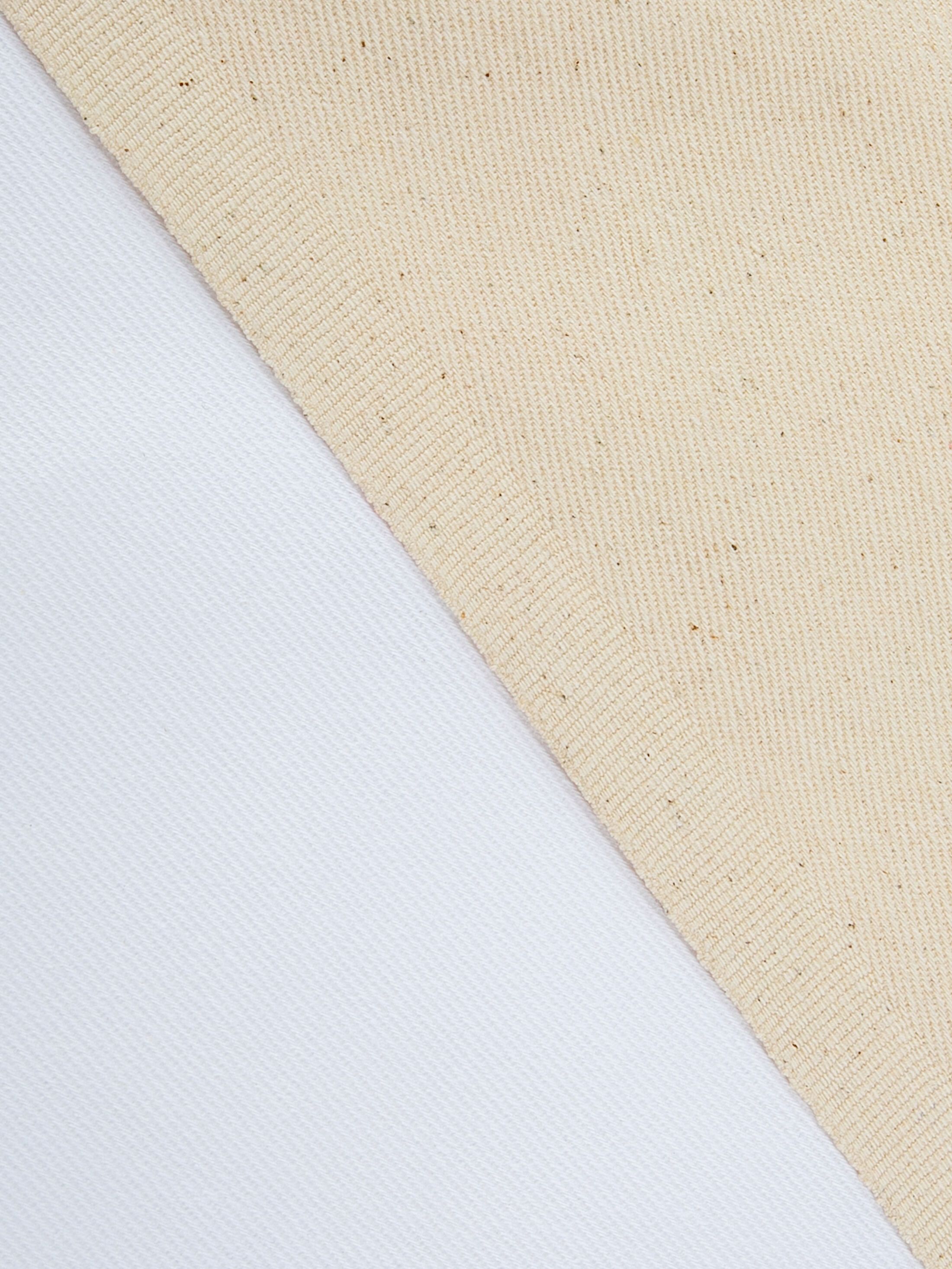 white and natural cotton twill