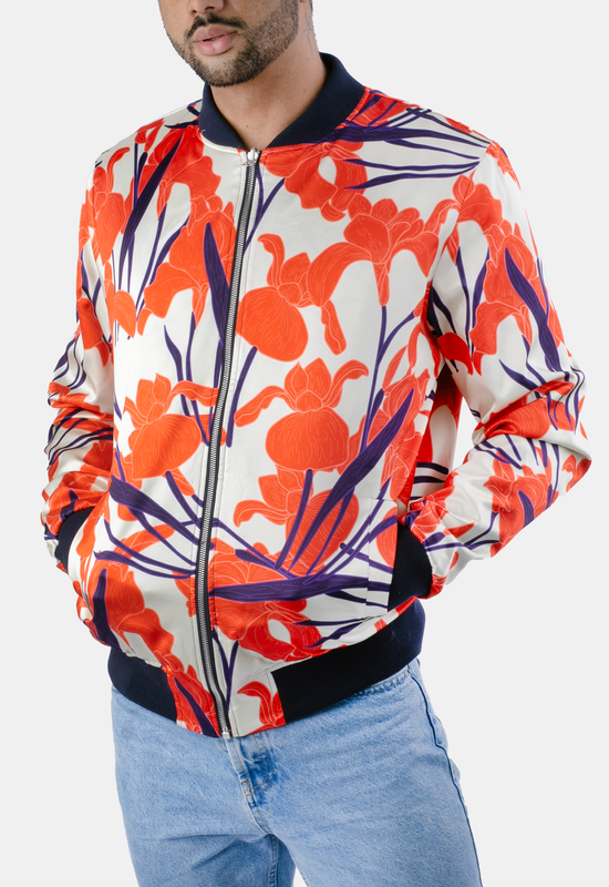 Design Custom Reversible Silk Bomber Jacket for Men