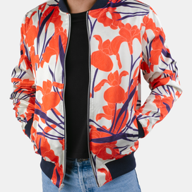 chaqueta bomber de seda