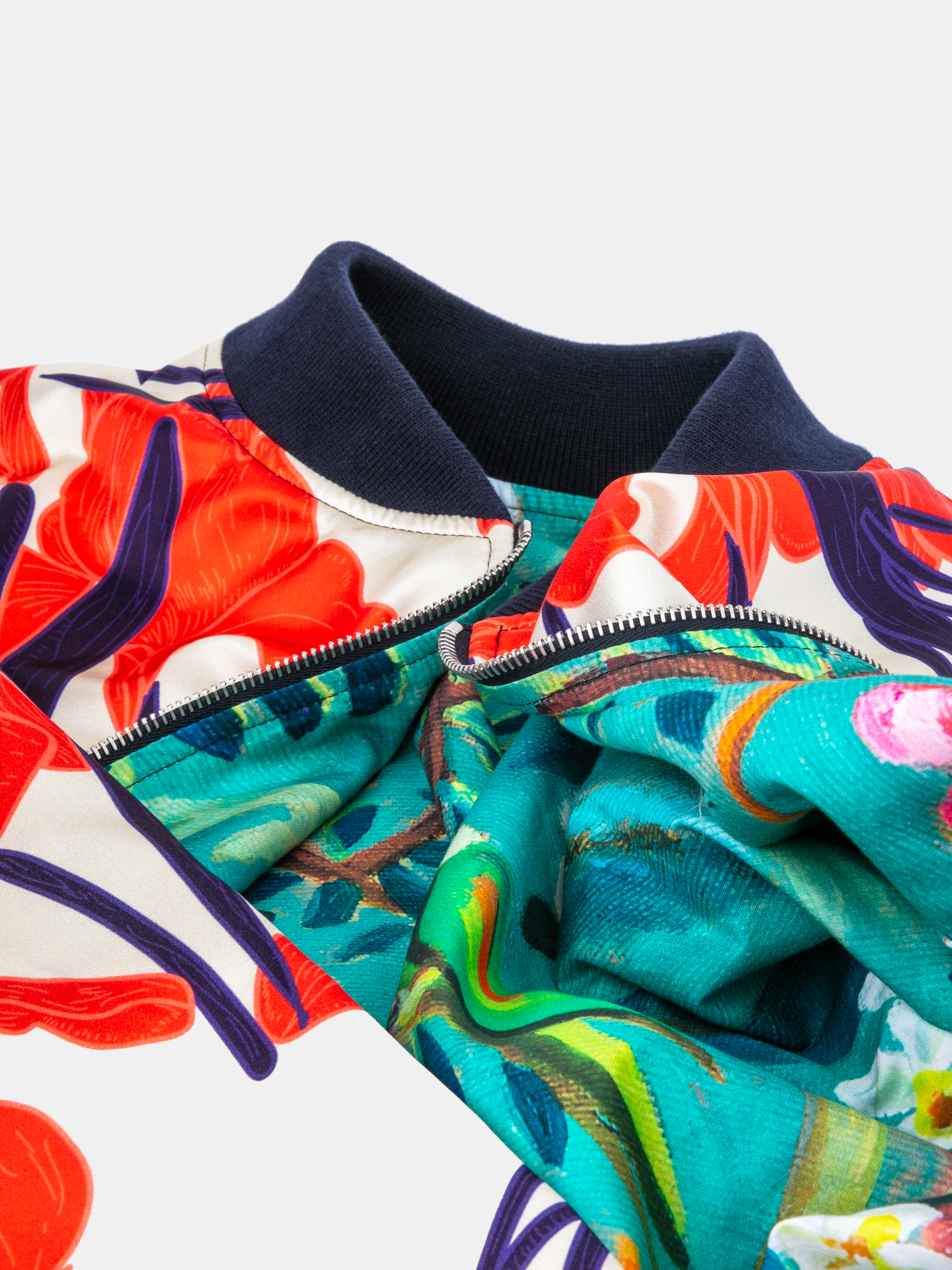 custom made silk bomber jacket