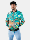 reversible silk cotton  bomber jacket