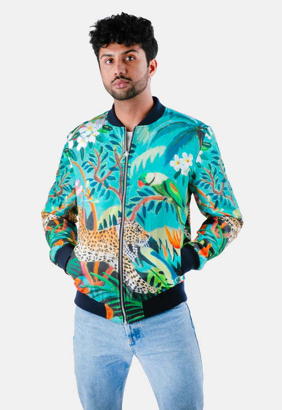 Floral print 2025 bomber jacket mens