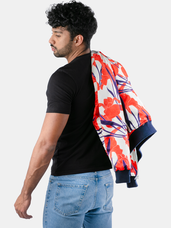 mens silk bomber jacket