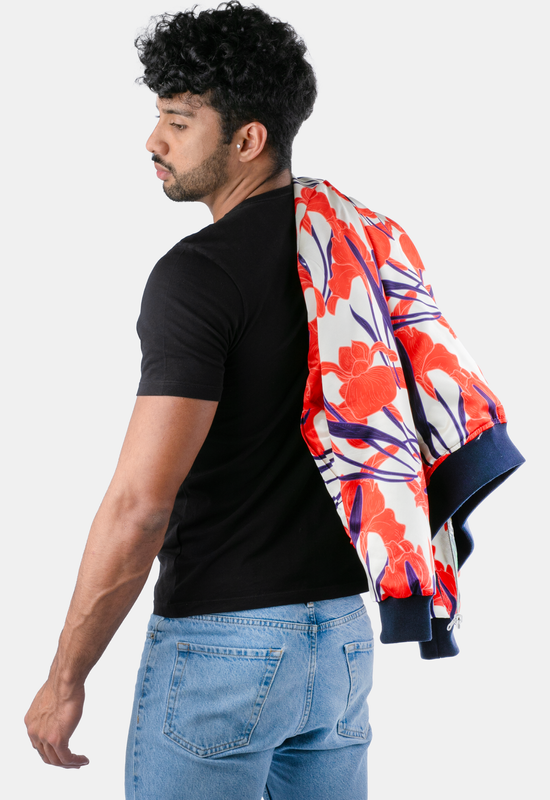 Mens silk bomber jacket best sale