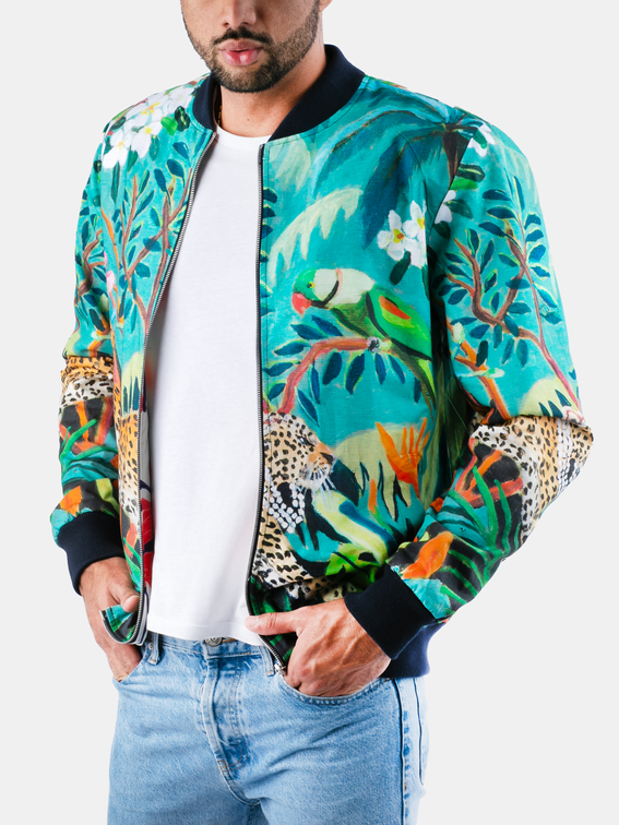 reversible silk bomber jacket