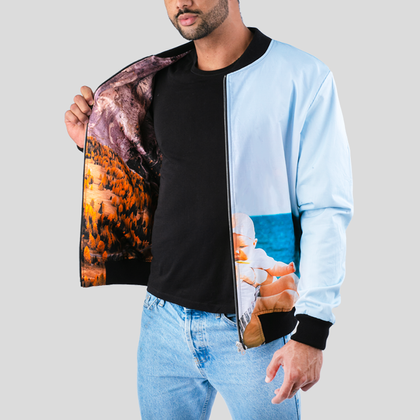 Mens Reversible Silk Bomber Jacket