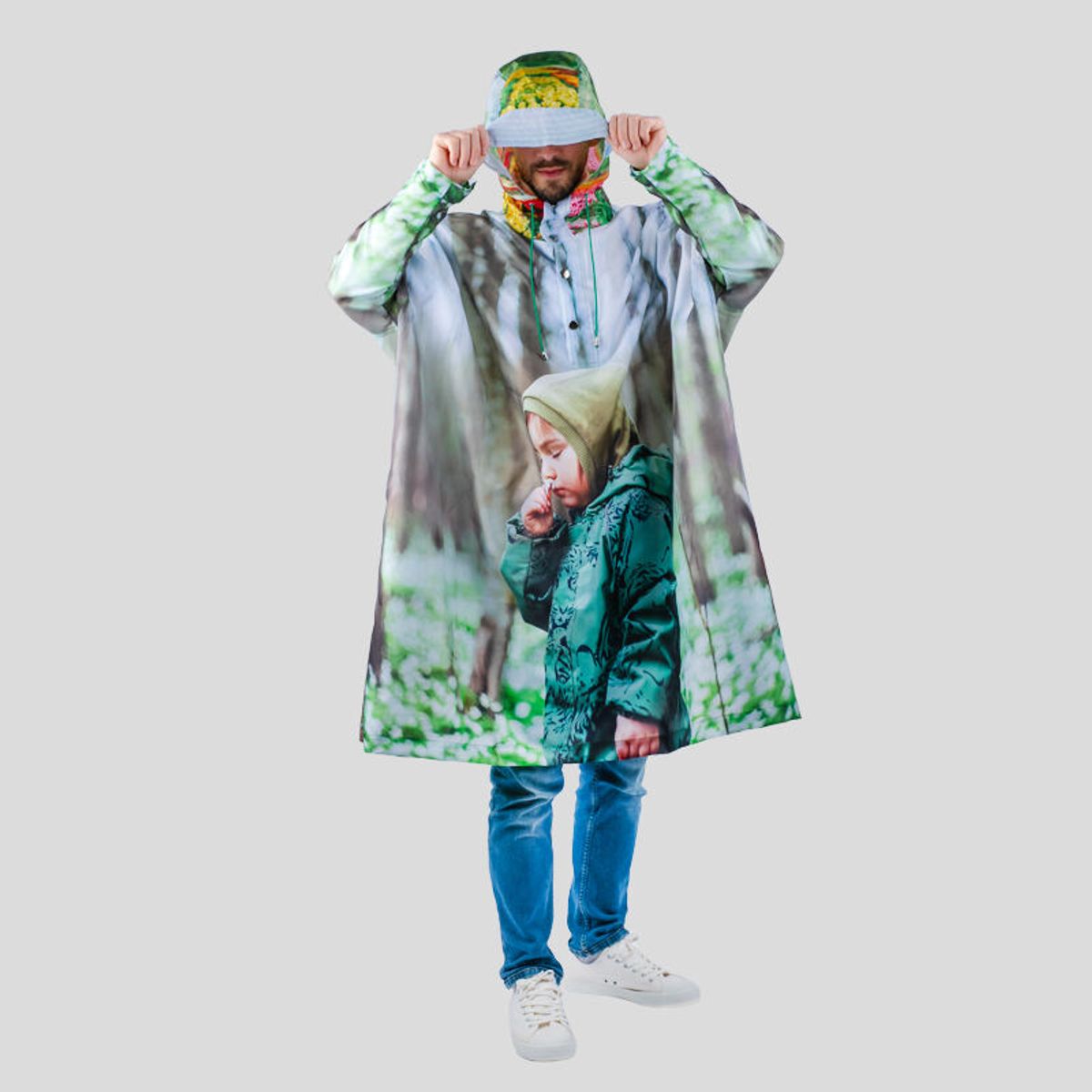 customizable rain ponchos with bags Foxelli Hooded Poncho Waterproof Emergency Military Raincoat for Adults Men Women Lightweight Multipurpose Reusable This product is individually polybagged Promotional Rain Coats and Logo