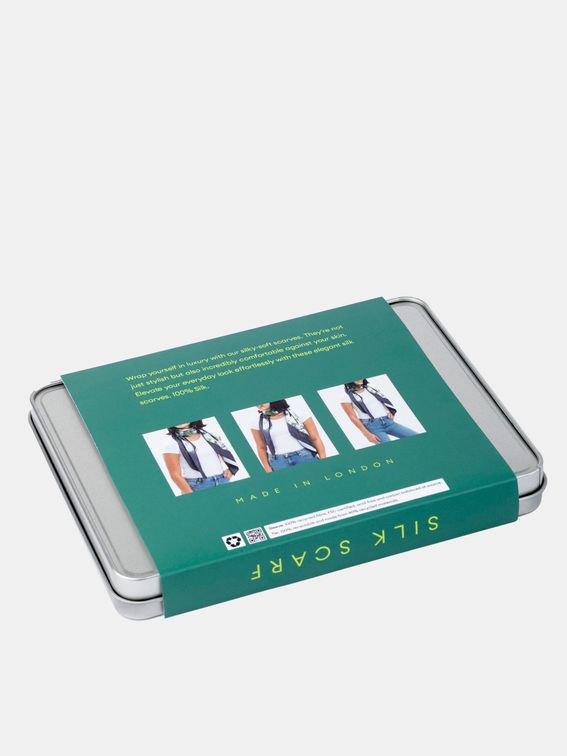 Design you custom tin with sleeve for silk scarf
