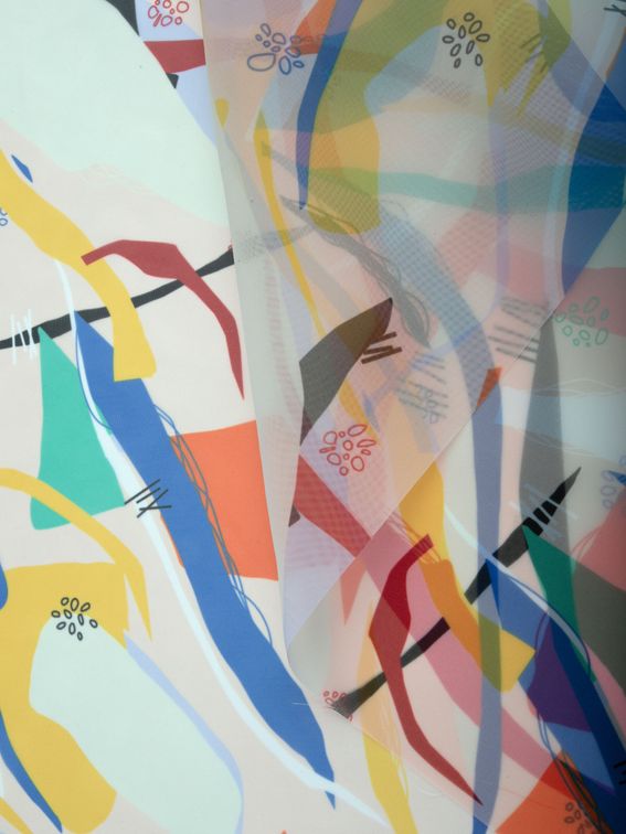 stampa digitale su tessuto voile piuma