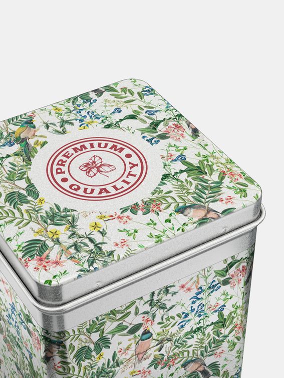 tea caddy tin tartan print