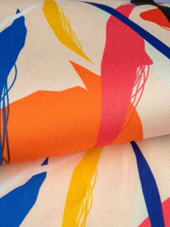 tessuto in twill di cotone colorato stampato