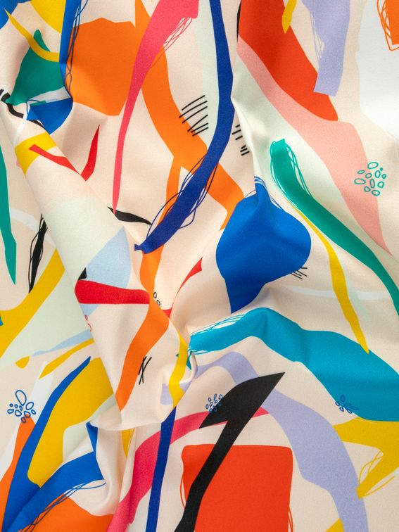 tryckt sartoria bomullssatin