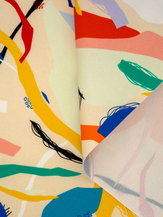 printed half Panama cotton fabric