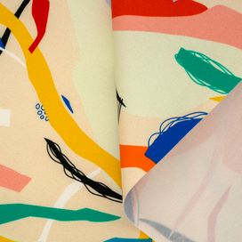 printed half Panama cotton fabric