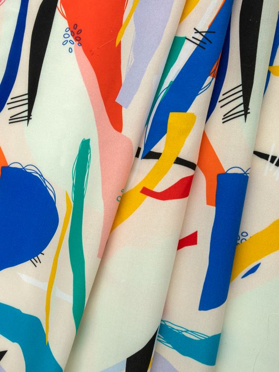 UK-printed organic cotton satin fabric