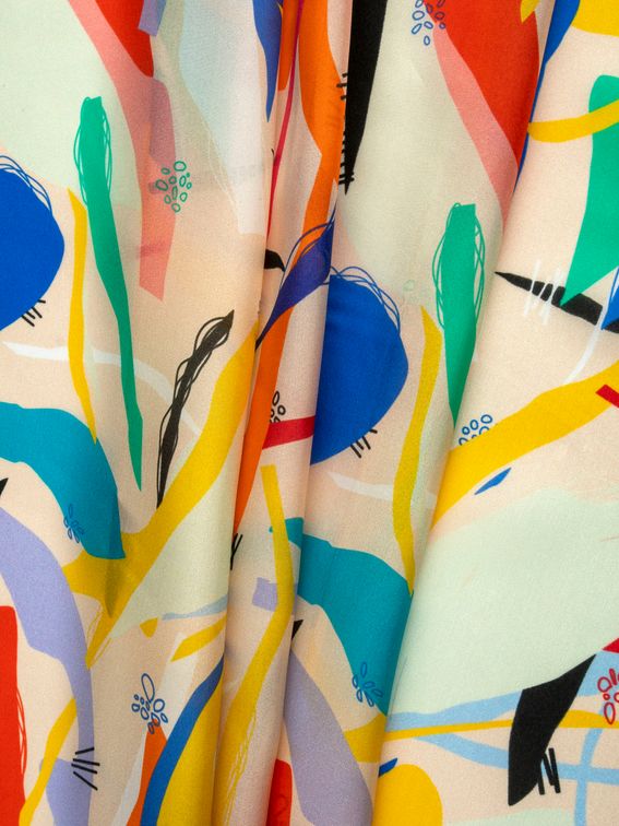 プリントシルク生地