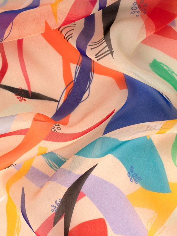 zijden chiffon stof op maat gesneden