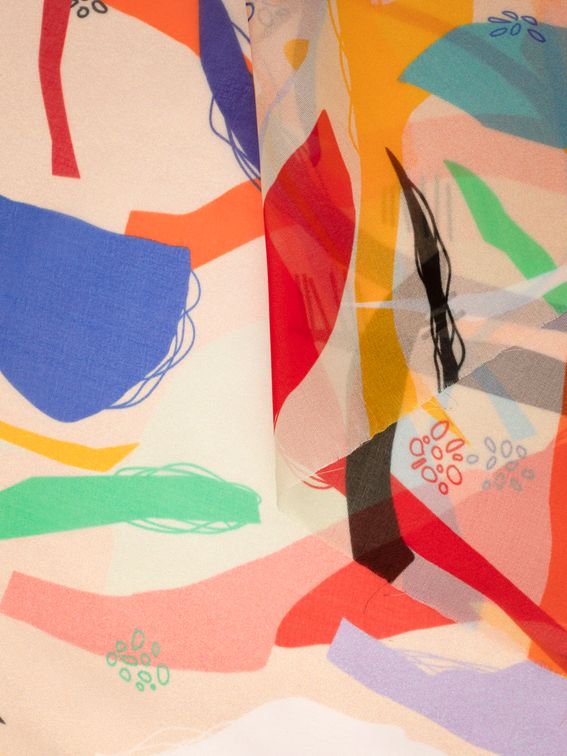 chiffon di seta stampato