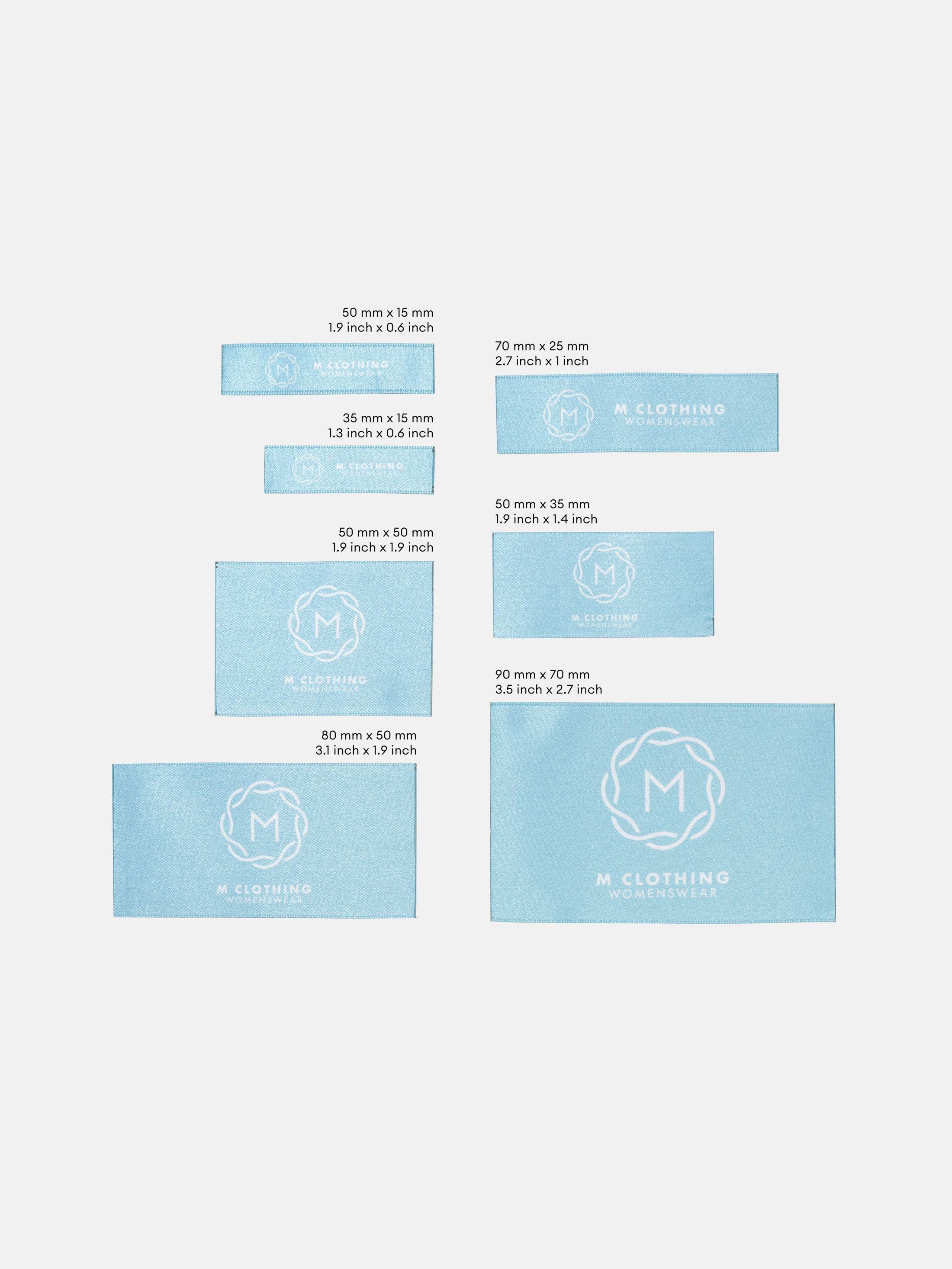 sew on labels with different size