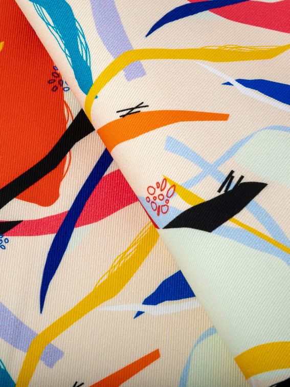 Printed Stretch Denim Fabric