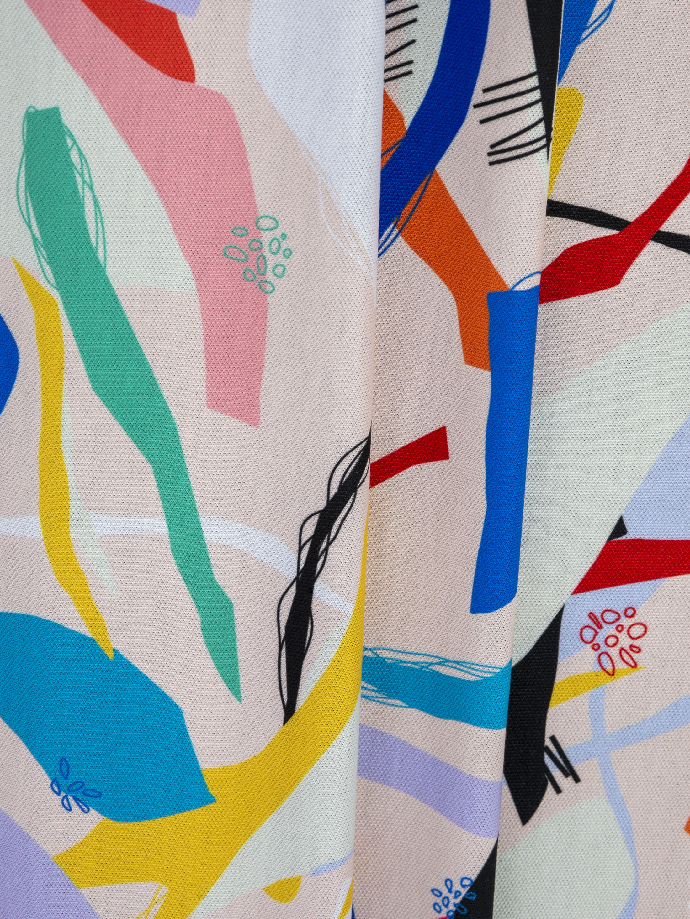 Printed Nero Ponte Fabric