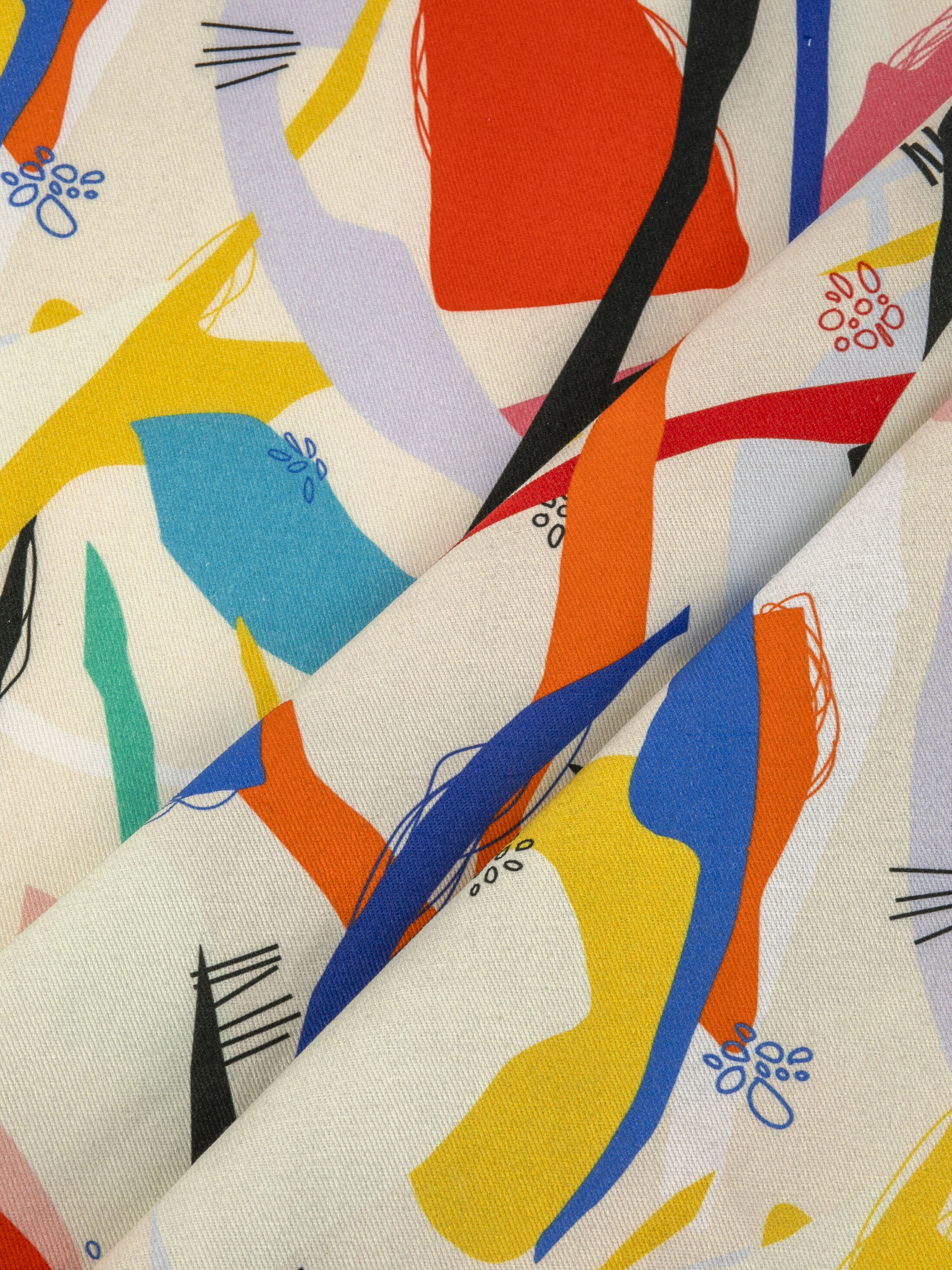 Printed cotton hemp blend fabric