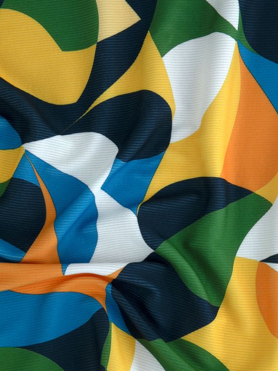 Bedrukte geribbelde manchetstof