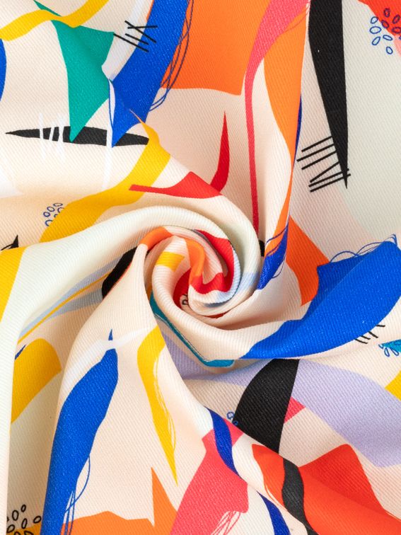 Printed Stretch Denim Fabric