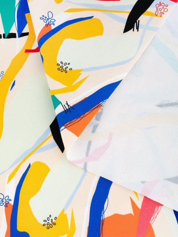 Printed Stretch Denim Fabric