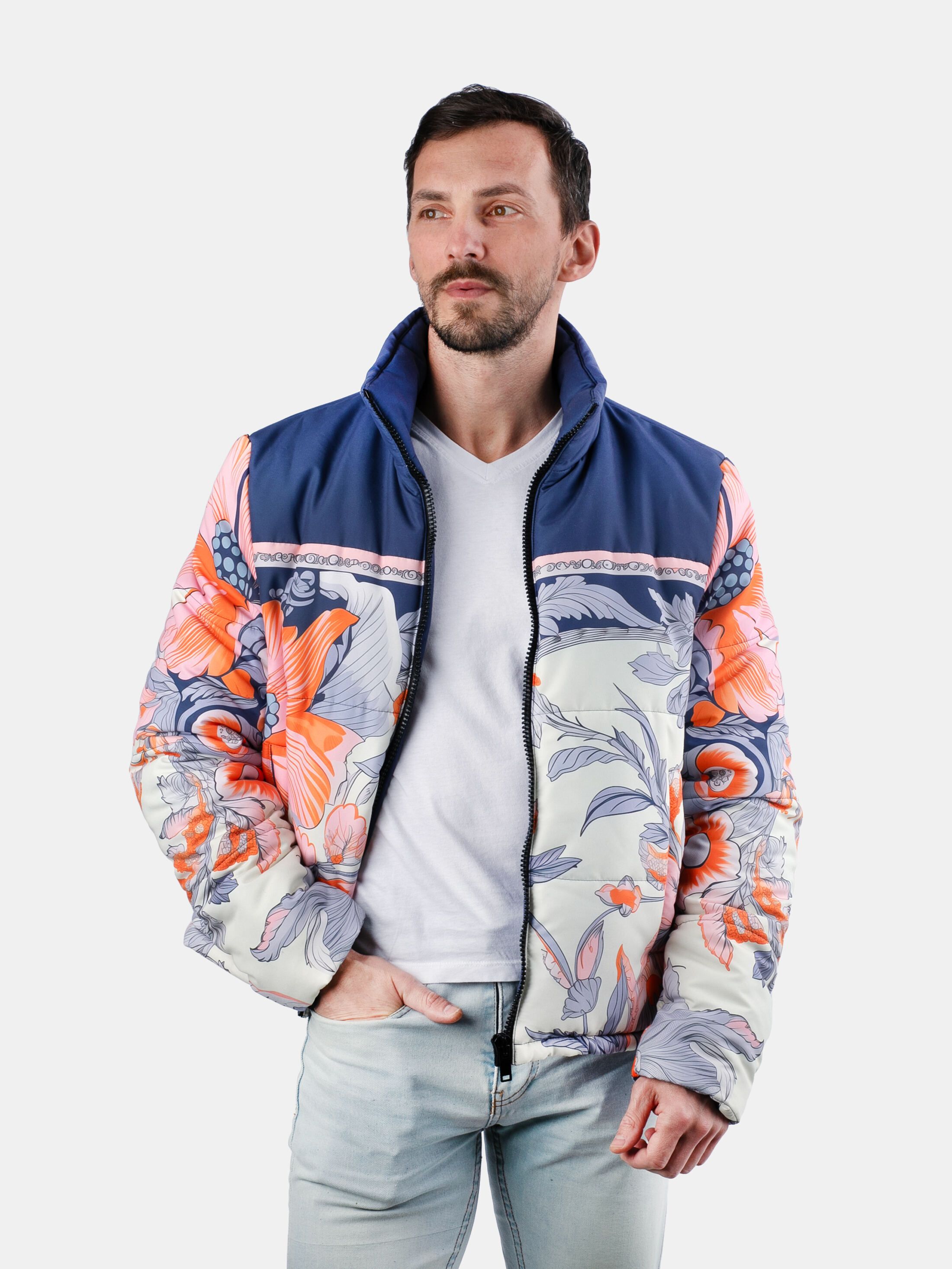 printed puffer jacket