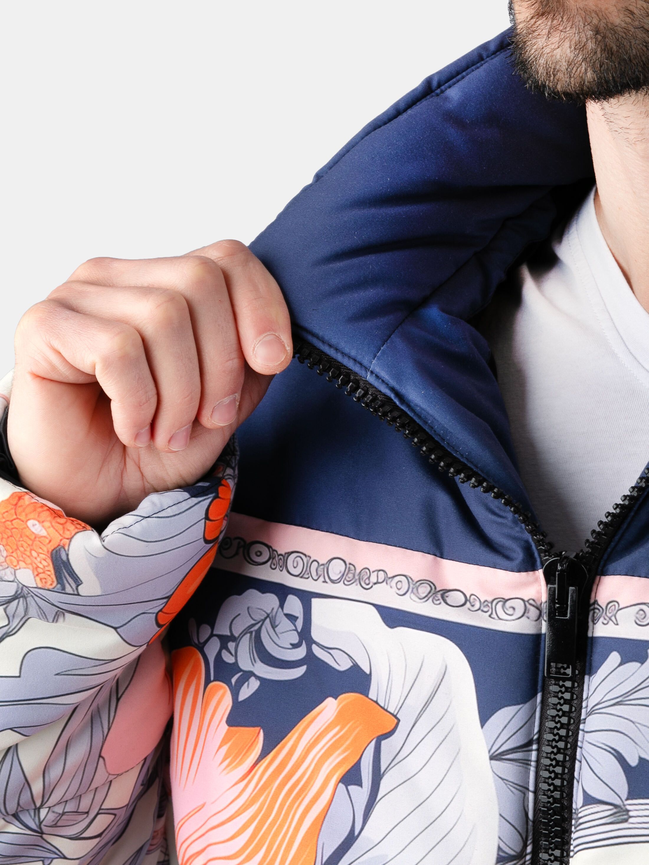 printed puffer jacket