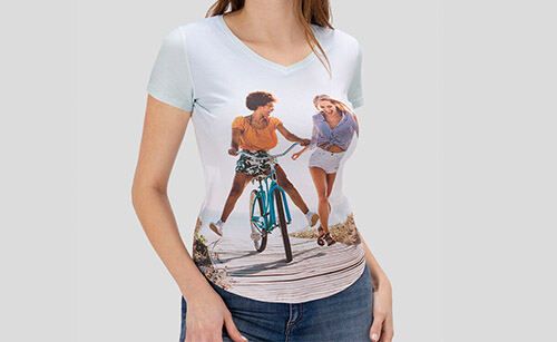 women's v neck t-shirts printing