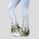 Pantalon évasé taille haute imprimé