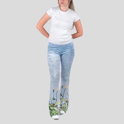 Utsvängda leggings med tryck