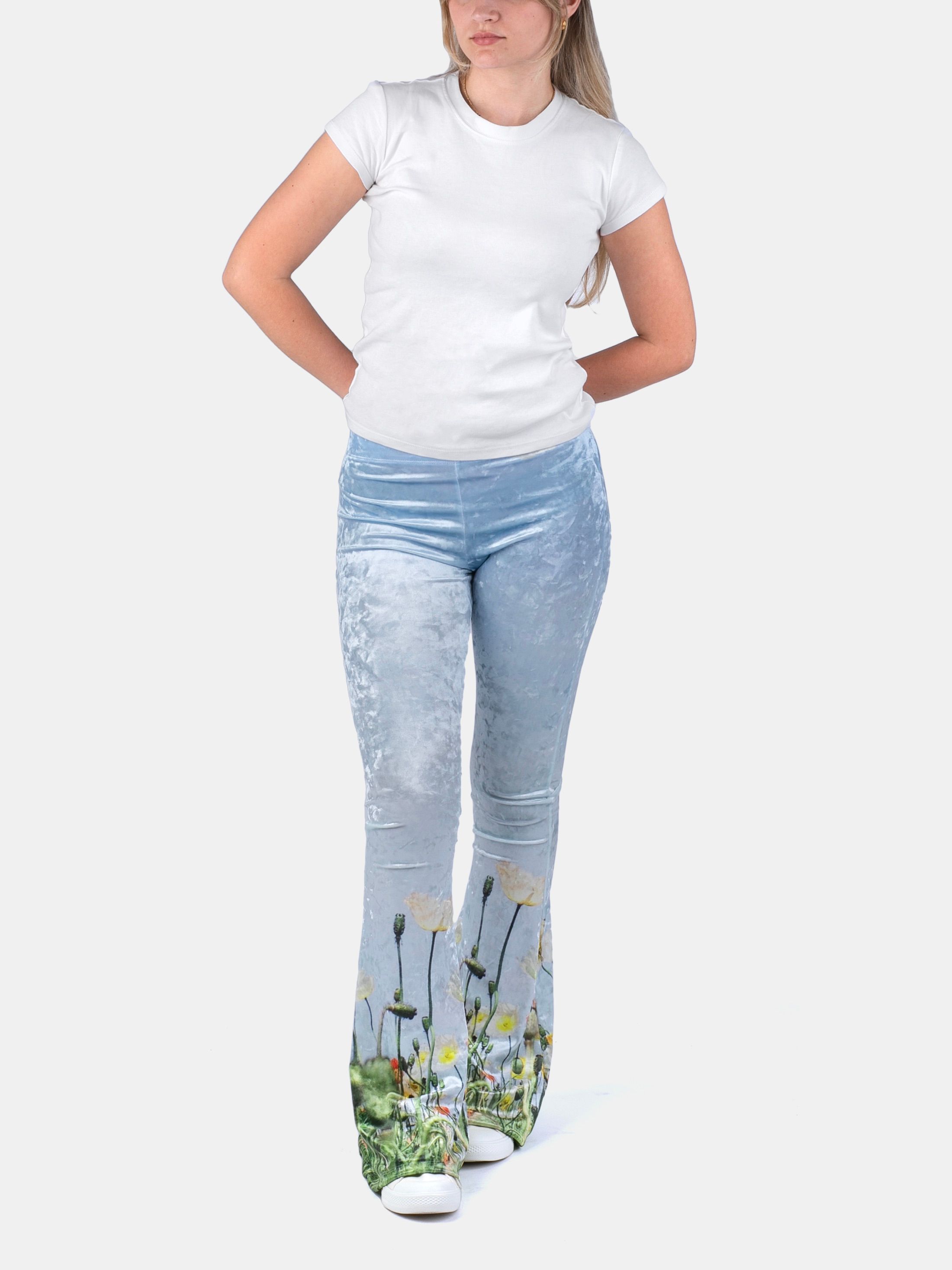 Flare broek met hoge taille en print