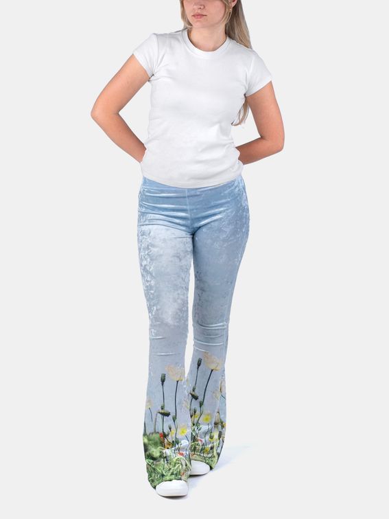 High waisted printed flare pants