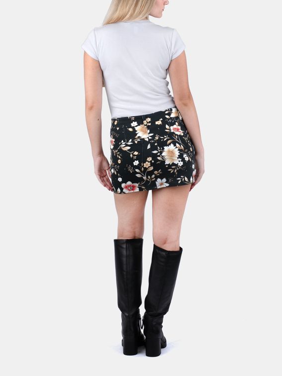 printed denim midi skirts