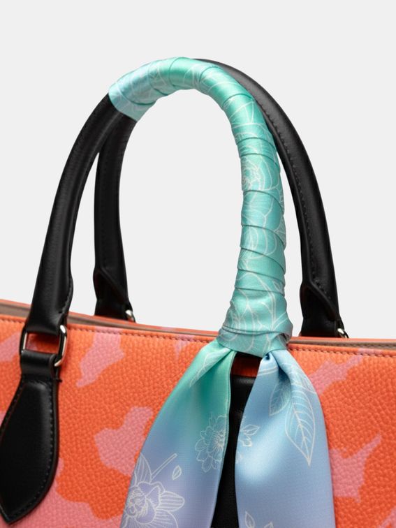 personalised silk handbag scarf