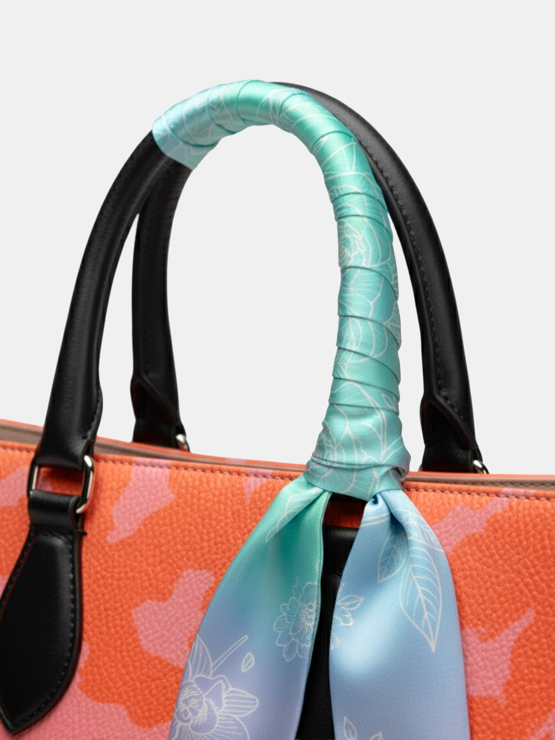 personalized silk handbag scarf