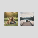 custom photo fabric coaster