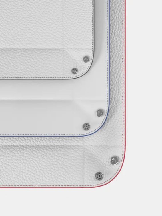 customised leather desk organiser tray