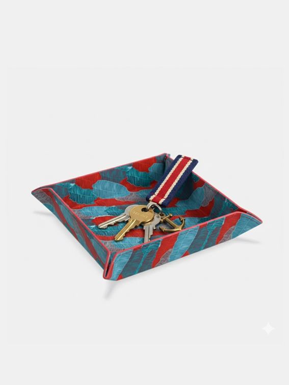 custom leather desk organiser tray printing