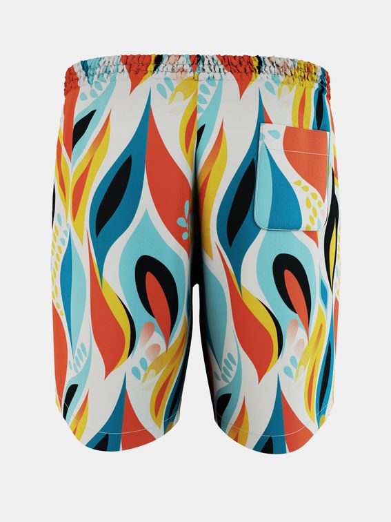 Short imprimé à cordon de serrage pour homme