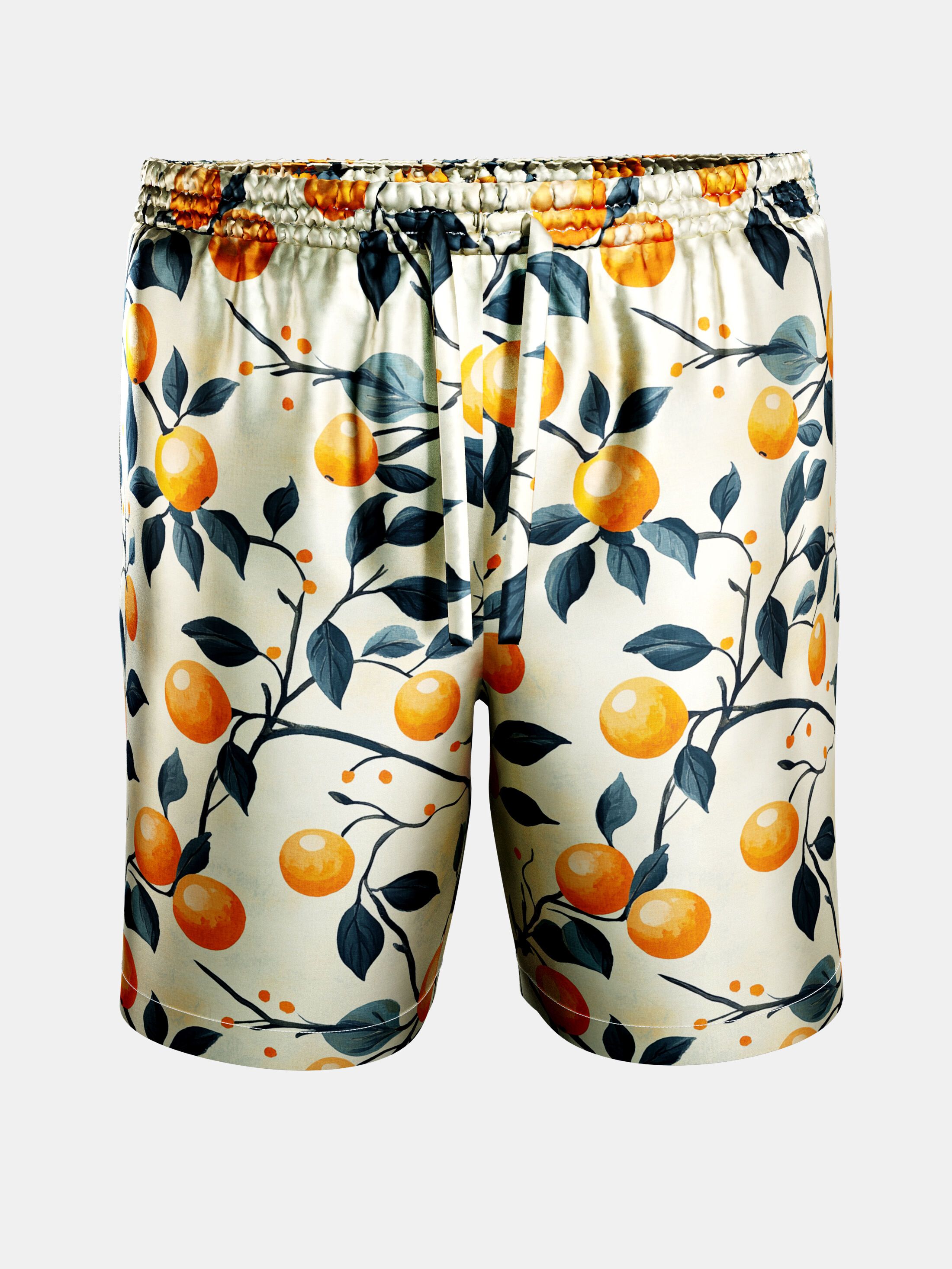 printed silk shorts