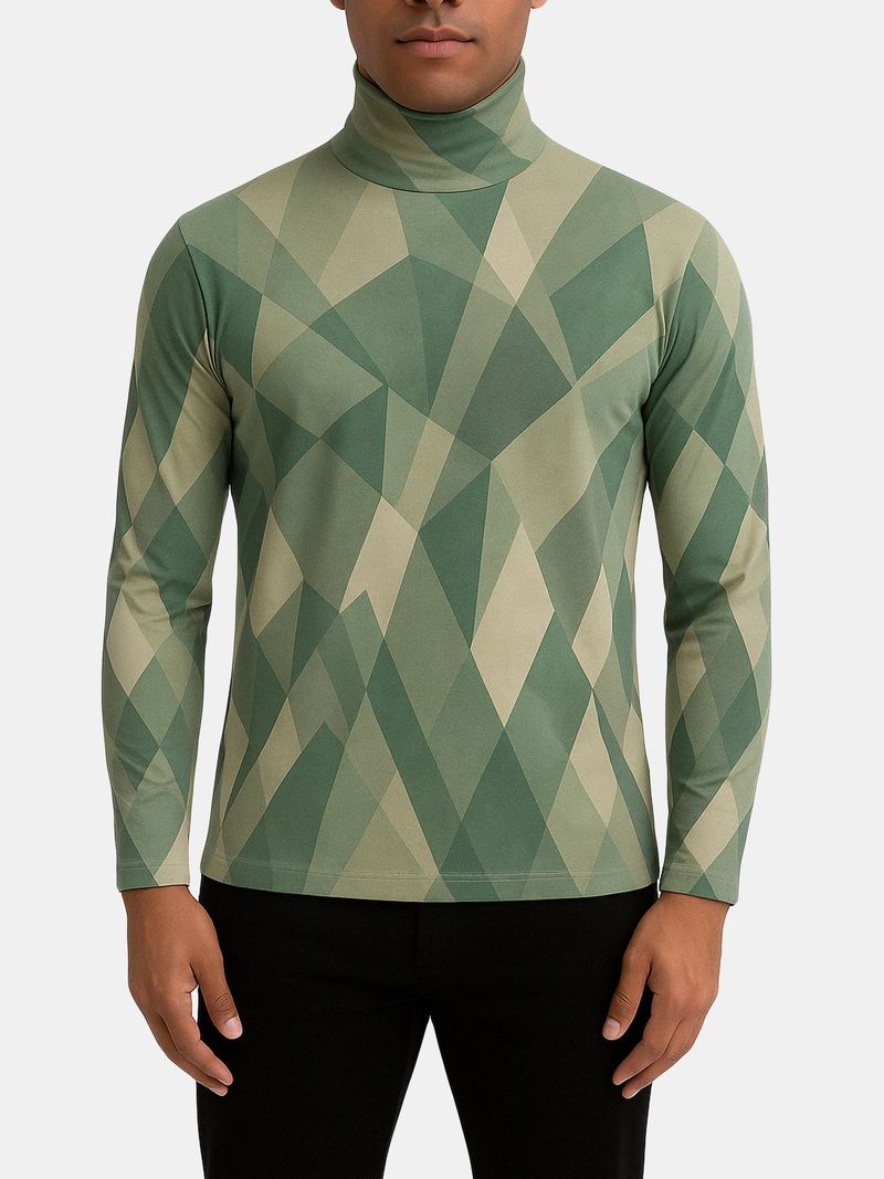 Mens slim fit roll neck