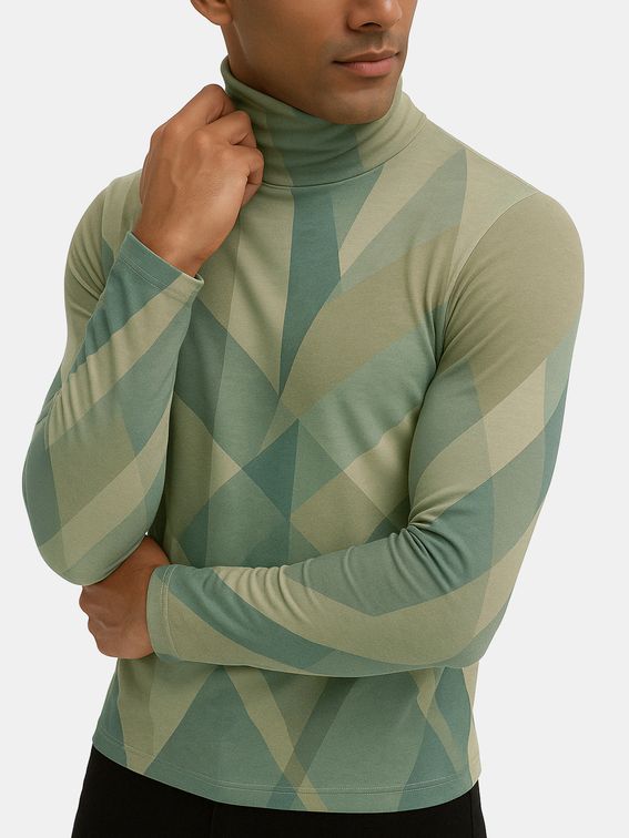 custom mens roll neck top